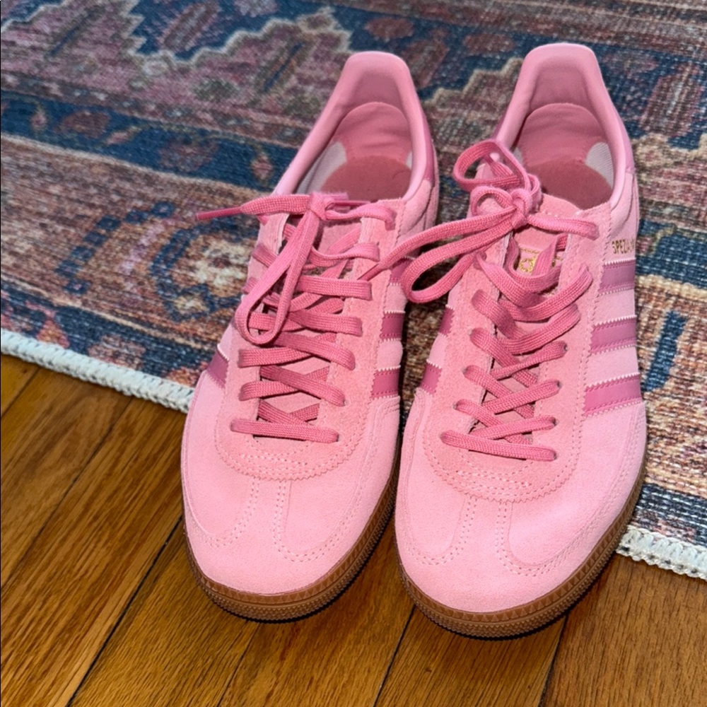 Adidas Kids Pink Sneakers with Gum Sole
